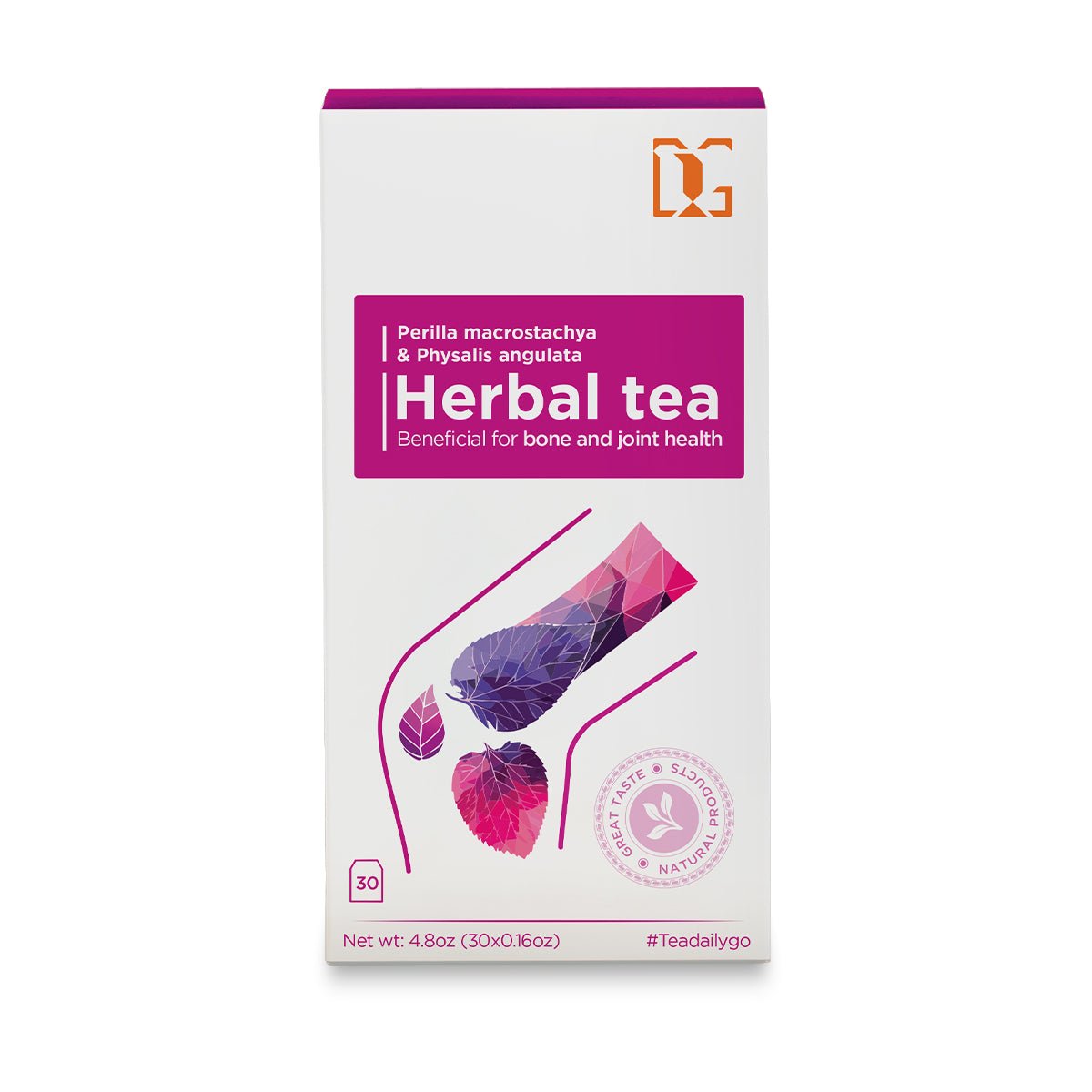 Joint and Gout Support Herbal Tea with Perilla and Physalis | 30 Tea Bags | Natural Herbs for Bone and Joint Health - TDG Tea